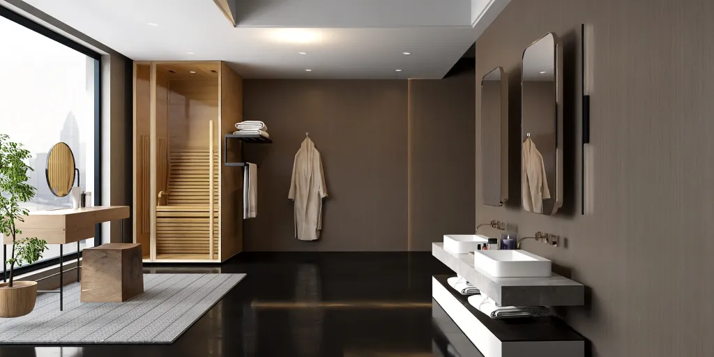 a bathroom with a sink, mirror, and a bathtub 