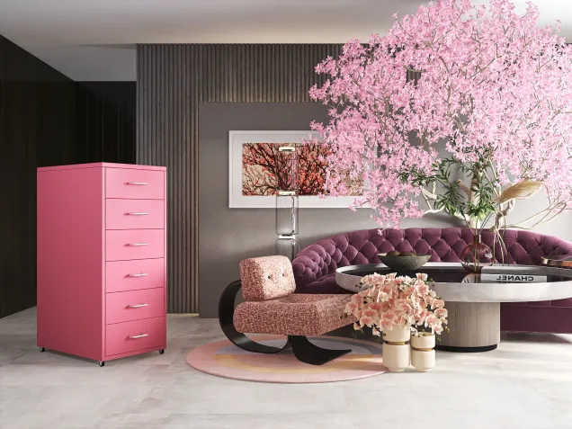 Hot Pink Cherry Blossom Seating Room