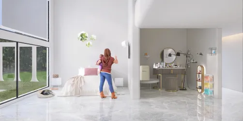 cute room with skincare
