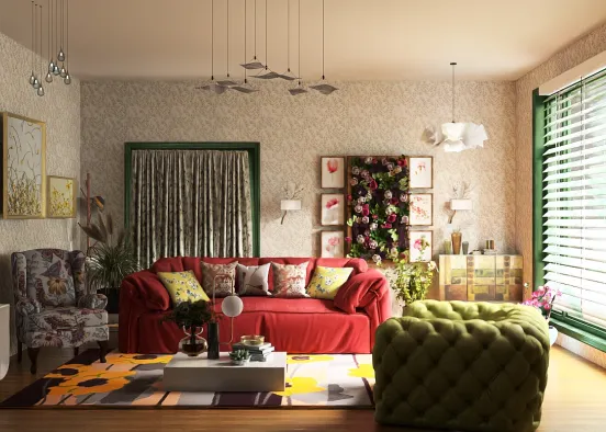 Blossom Theme Living Room Design Rendering