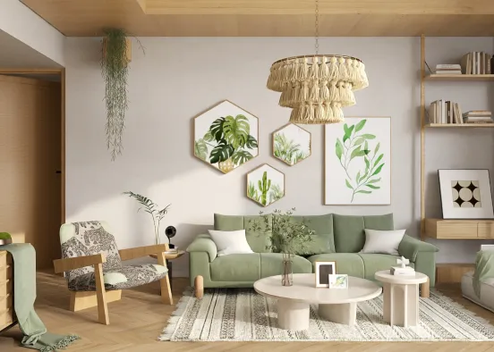 # Scandinavian Living room Renderização de Design