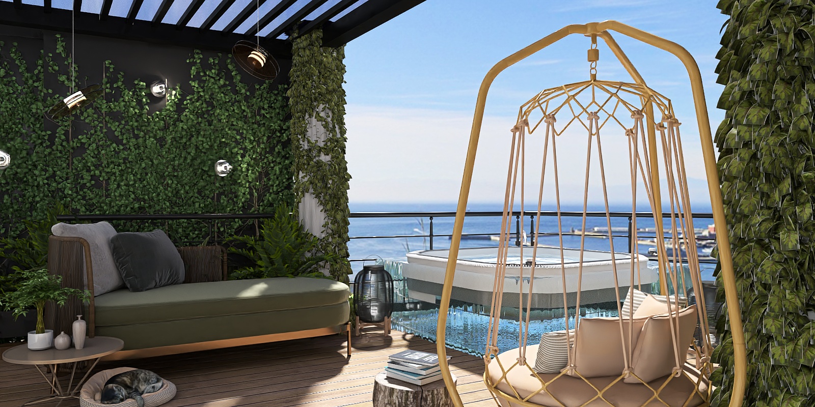 Tropical Balcony with view on the sea