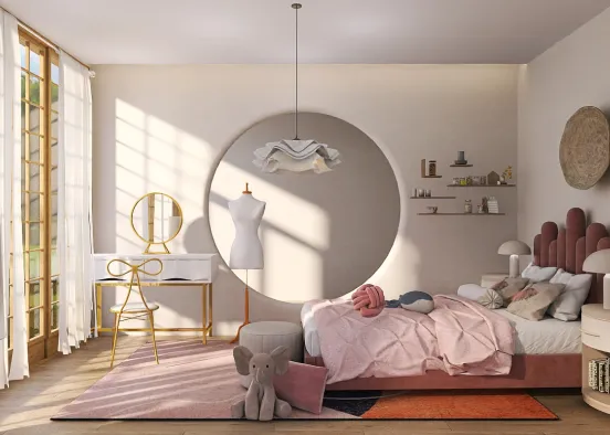 Cute bedroom  Design Rendering