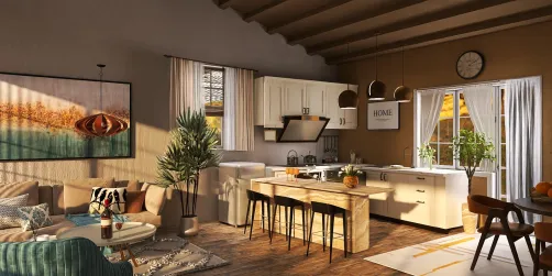 open plan kitchen 