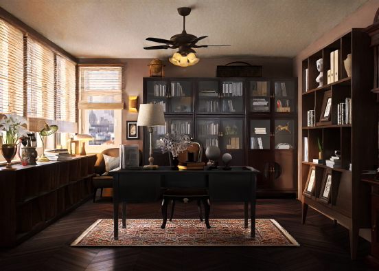 Detective vibe home office Design Rendering