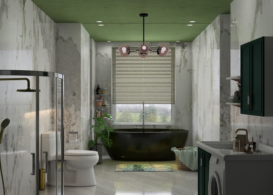 Umm how much green is too much green bathroom Design Rendering