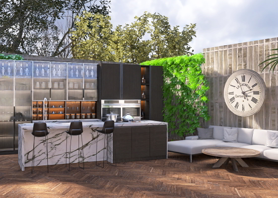 Modern garden with a bar 🍾🍹 Design Rendering