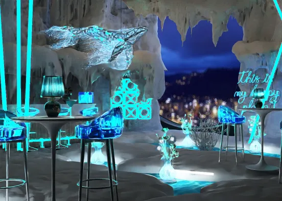 Ice Cave Blue Bar ❄️ Design Rendering