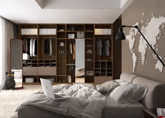 Contemporary and minimalist bedroom inspiration  Design Rendering