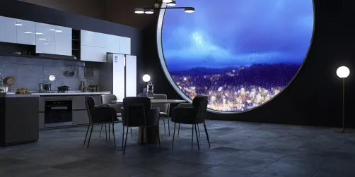 dark kitchen