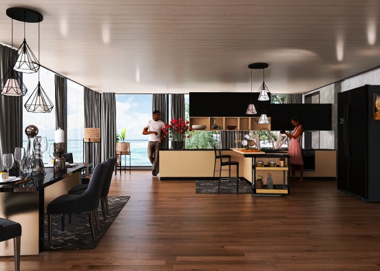 Nay 'ShoNuff Dream Kitchen w/ Skyline & Ocean View Design Rendering
