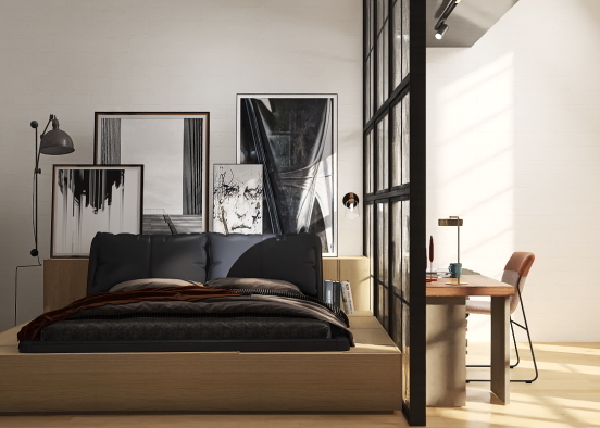 Compact Bedroom Design Rendering