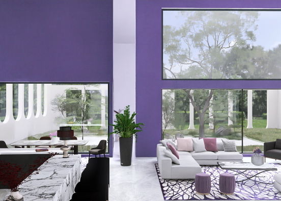 Purple walls Design Rendering