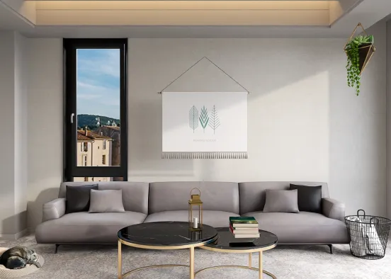 A simple living room Design Rendering