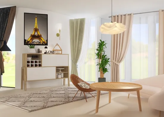 Livingroom elegante style Design Rendering