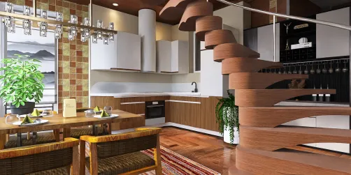 Modern breakfast corner