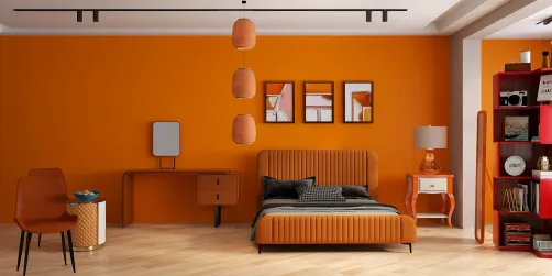 Peach-Orange Bedroom🍑🧡