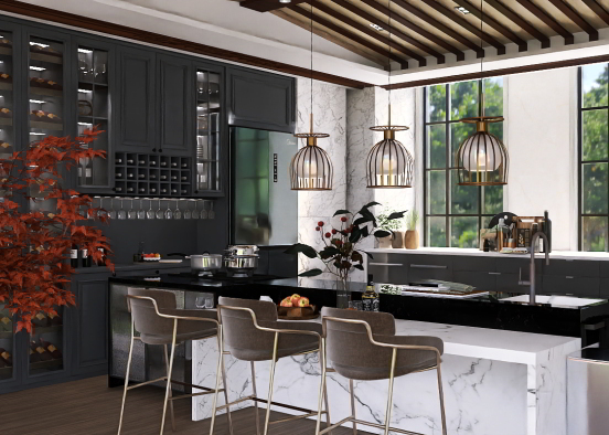 In the kitchen is where the family join Design Rendering