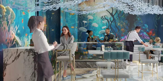 Underwater restaurant and bar