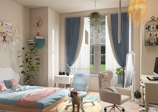 blue room with clear fresh Design Rendering
