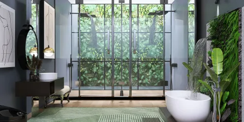 “Emerald Noir Retreat” Botanical BthRm