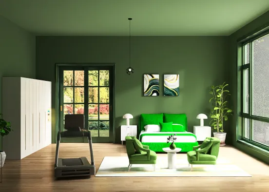 Green Bedroom💚 Design Rendering