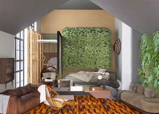inspired brown and chocolate room Design Rendering