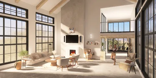 rich, country living room 