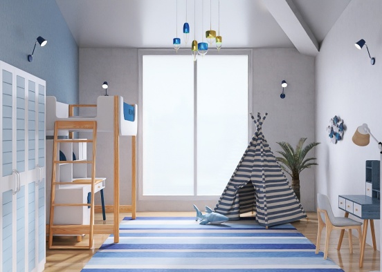 Coastal Design - Kid's Bedroom Design Rendering