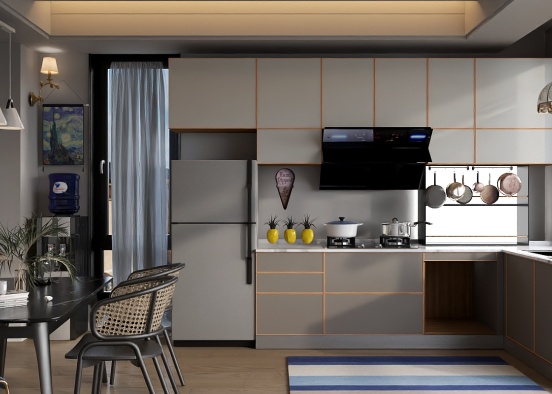 Easy going kitchen, simple yet sylish Design Rendering