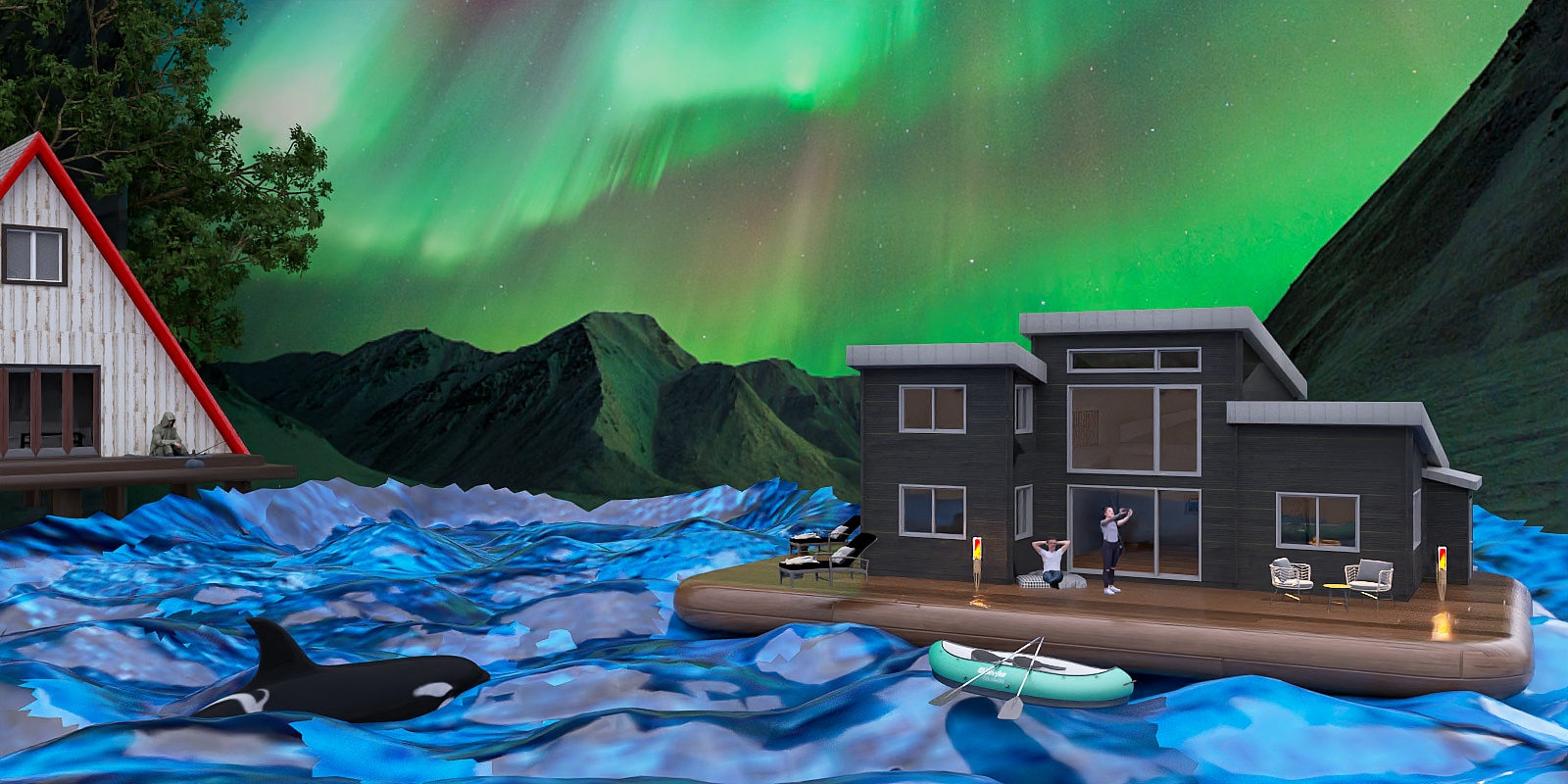 With the houseboat on the road in Norway's fjords