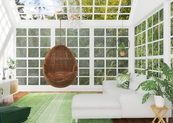 green living room Design Rendering