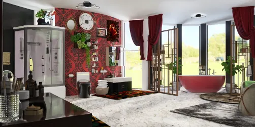 Red bathroom 