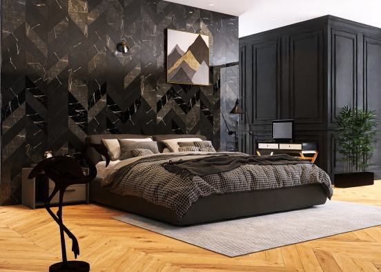 Black Bedroom2 Design Rendering