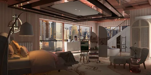 Penthouse bedroom 