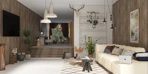Japandi living room/office 