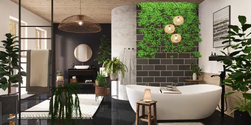Boho modern bathroom