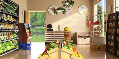 supermarket 🍇🍈🍉🍊🍋🍌🍍🥭🥝🫐🍓🍒🥖🥐🥨