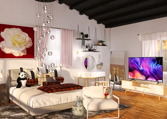 a tomboy bedroom kind of 🖤💕 Design Rendering