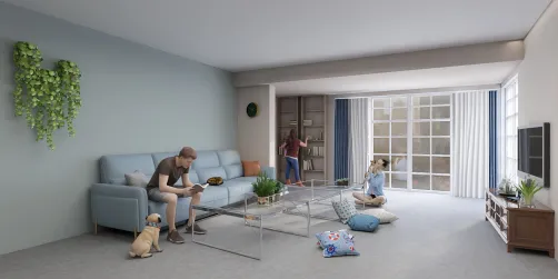 Blue Living Room design idea.