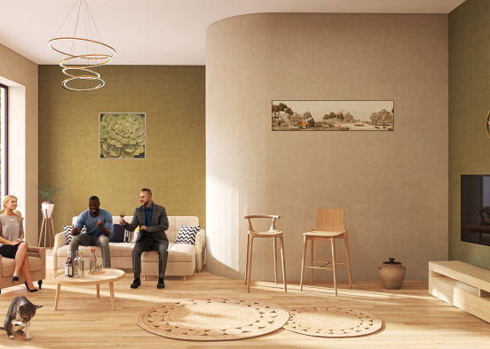Interior decoration design(living room) Design Rendering