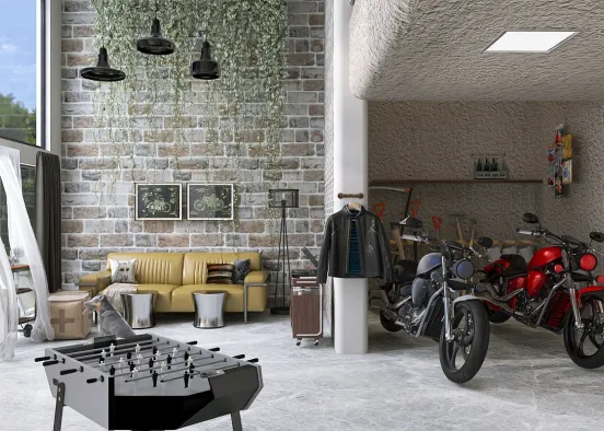 our garage is done. ride it like you stole it baby Design Rendering