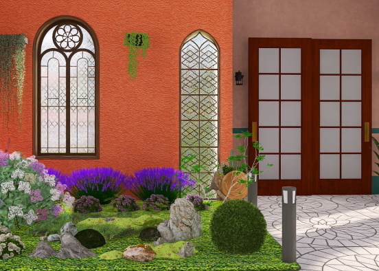 frontyard with garden Design Rendering