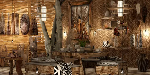 African Hut Dining Room