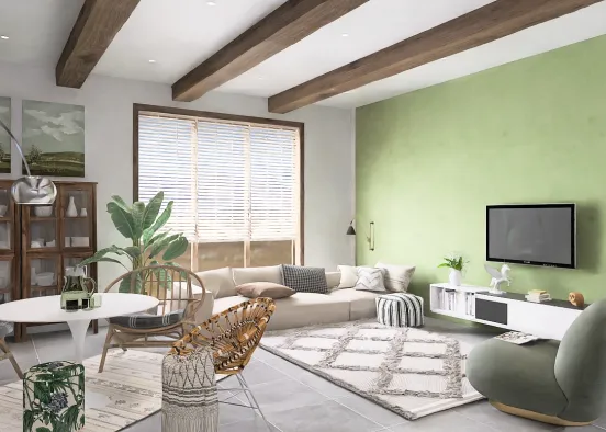 # Cozy green apartment  Renderização de Design