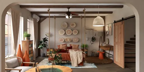 Bohemian bedroom 🧡🤎🥥