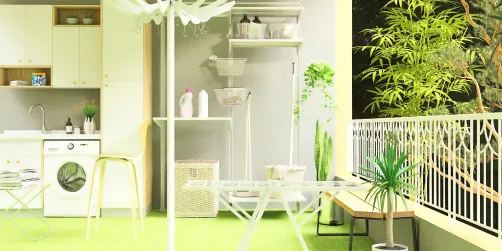 Laundry area at balcony