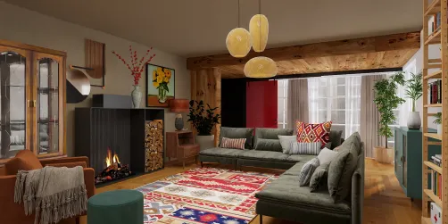 Modern vintage living room 