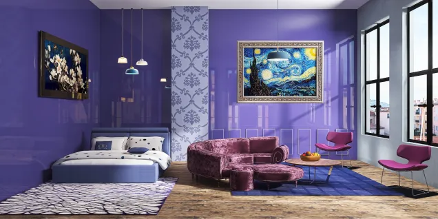 All purple bedroom 
