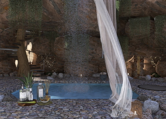 cave dwellers bath Design Rendering